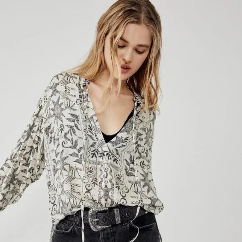 Free People Mia Tunic (Beige/Black) S